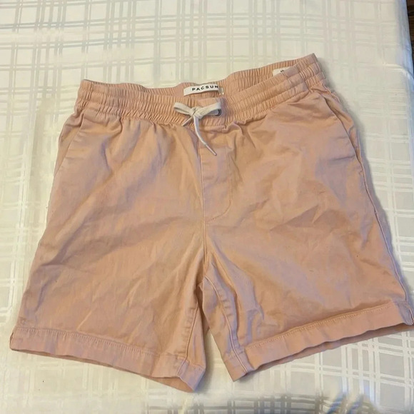 PacSun Los Angeles Pink Cotton Spandex Elastic Waist Shorts - Picture 1 of 10
